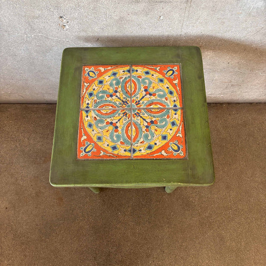 Monterey Furniture Tile Top Table in Old Spanish Green Finish