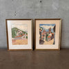 Pair of Vintage Paintings Taxco Mexico Jose Valasquez Product Image