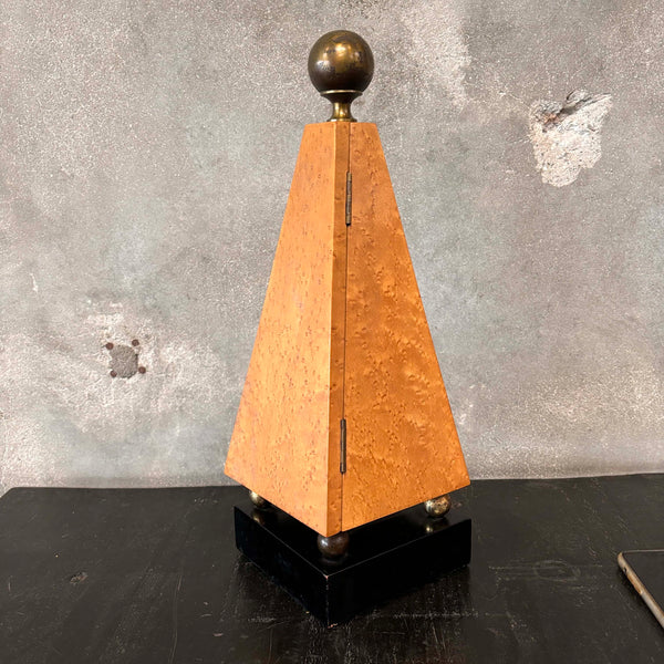 Pyramid Wood & Brass Box Sculpture By Harry Burger Product Image