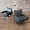 Pair of New Upholstered Leather Arm Chairs circa 2003 PK31 Style