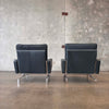 Pair of New Upholstered Leather Arm Chairs circa 2003 PK31 Style