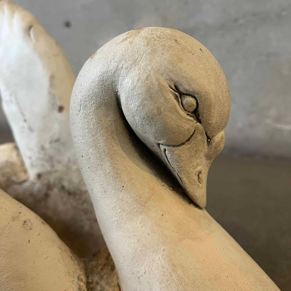 Vintage Cement Swan