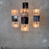 Mid Century Modern Nine Light Ice Cube Chandelier By Gaetano Sciolari