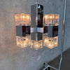 Mid Century Modern Nine Light Ice Cube Chandelier By Gaetano Sciolari