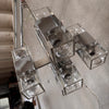 Mid Century Modern Nine Light Ice Cube Chandelier By Gaetano Sciolari