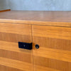 European Mid Century Sideboard with Striped Wood Veneer With Key