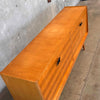 European Mid Century Sideboard with Striped Wood Veneer With Key
