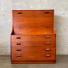 Mid Century Modern Borge Moyensen Teak Secretary Desk With Key