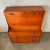 Mid Century Modern Borge Moyensen Teak Secretary Desk With Key