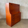 Mid Century Modern Borge Moyensen Teak Secretary Desk With Key