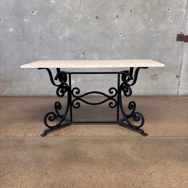 Marble Top & Iron Base Table - Made in Italy