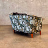 Danish 1950s Bannana Settee Chanel Back With New Upholstery