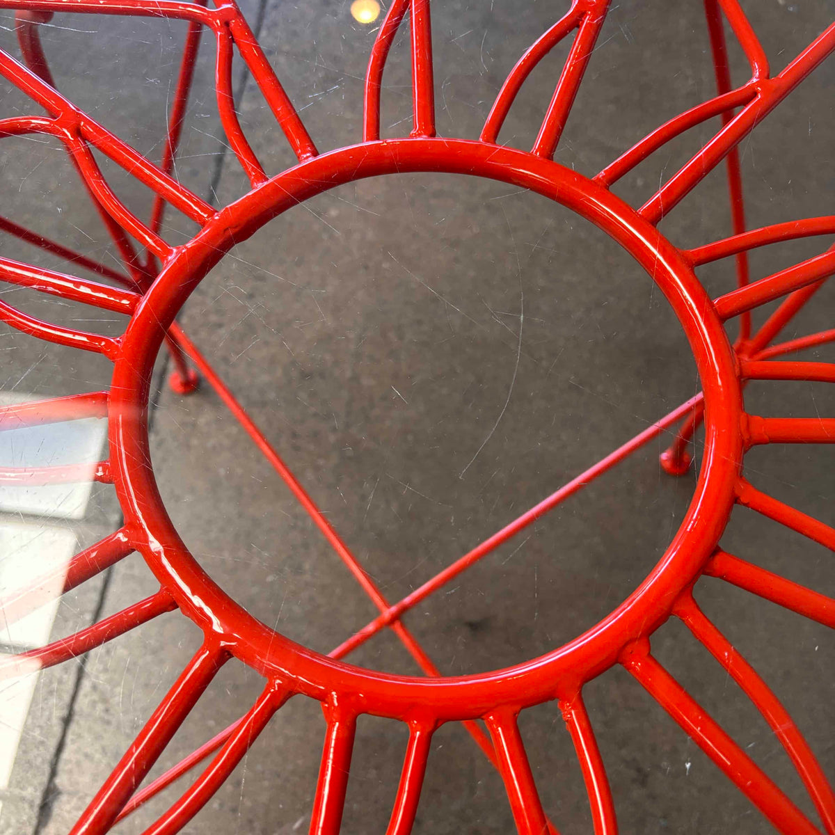 Wrought Iron Conversation Garden Table With Glass Top