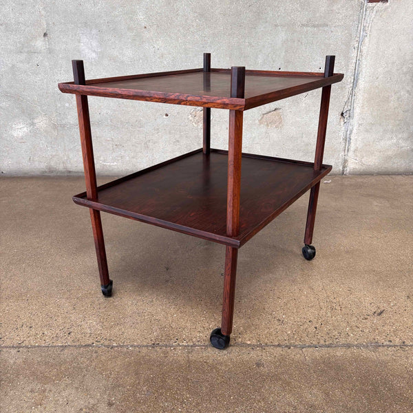 1960s Vintage Mid Century Modern Rosewood Cart