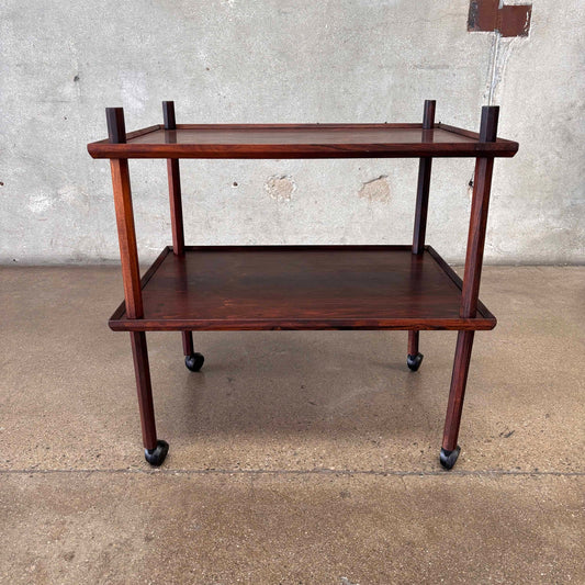 1960s Vintage Mid Century Modern Rosewood Cart