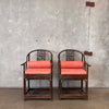 Pair Of Vintage Asian Style Bamboo Armchairs
