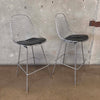 Pair of Herman Miller Eames Wire Stools w/ Black Cushions