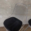 Pair of Herman Miller Eames Wire Stools w/ Black Cushions