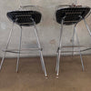 Pair of Herman Miller Eames Wire Stools w/ Black Cushions