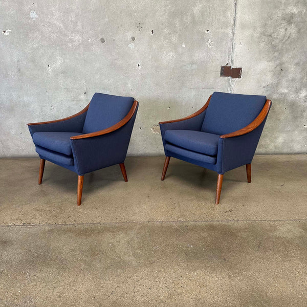 Pair of Danish Lounge Chairs -  New Upholstery