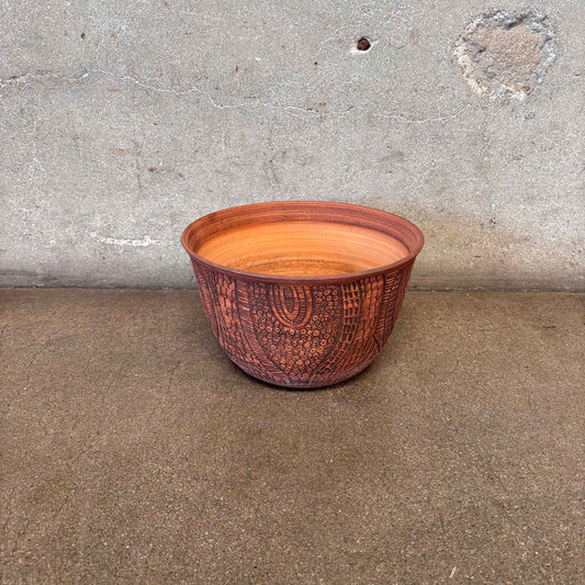 Vintage Incised Pot Signed "JA"