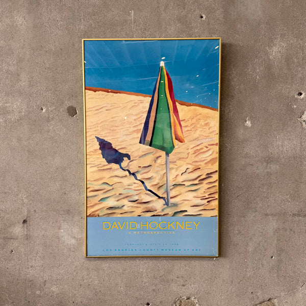 David Hockney 1988 "Beach Umbrella" LACMA Exhibition Poster