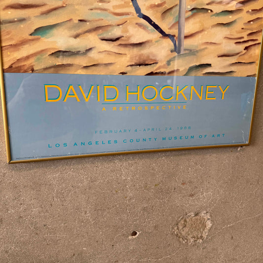 David Hockney 1988 "Beach Umbrella" LACMA Exhibition Poster