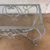 Vintage Iron Console With Glass Top - Newly Powder Coated
