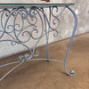 Vintage Iron Console With Glass Top - Newly Powder Coated