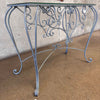Vintage Iron Console With Glass Top - Newly Powder Coated