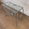 Vintage Iron Console With Glass Top - Newly Powder Coated