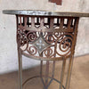 Antique Iron Hammered Metal Top Plant Stand