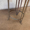 Antique Iron Hammered Metal Top Plant Stand