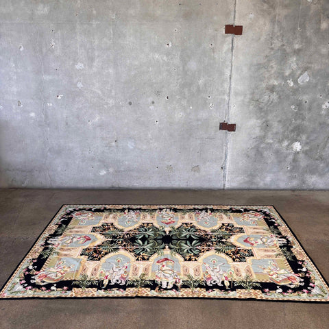 Vintage Aubusson Moghul Motif Rug #1
