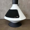 Vintage MCM White/Black Speckles Porcelain Enamel Majestic Fireplace