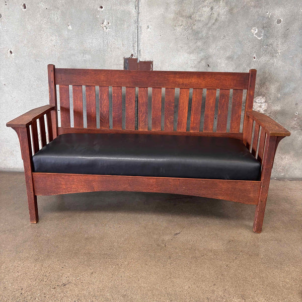 Arts & Crafts 1920's Oak Mission Settee