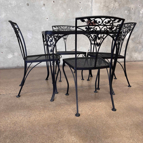 5 Piece Wrought Iron Saltarini Mid Century Modern Patio Set