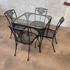 5 Piece Wrought Iron Saltarini Mid Century Modern Patio Set