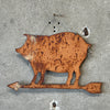 Metal Pig Shaped Hanging Sign w/Arrow