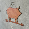 Metal Pig Shaped Hanging Sign w/Arrow