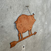 Metal Pig Shaped Hanging Sign w/Arrow