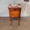 Antique French Louis XVI Style Carved Nightstand With Marble Top