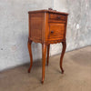 Antique French Louis XVI Style Carved Nightstand With Marble Top