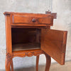 Antique French Louis XVI Style Carved Nightstand With Marble Top