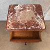 Antique French Louis XVI Style Carved Nightstand With Marble Top