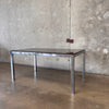 1960s Smoked Glass Dining Table With Chrome Base In The Style of Milo Baughman