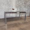 1960s Smoked Glass Dining Table With Chrome Base In The Style of Milo Baughman
