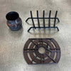 Vintage Mid Century Modern Blue Malm "Fire Drum 2" Fireplace