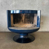 Vintage Mid Century Modern Blue Malm "Fire Drum 2" Fireplace