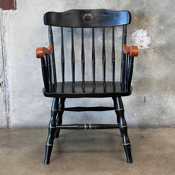 Vintage 1985 Black With Natural Arms Windsor Chair